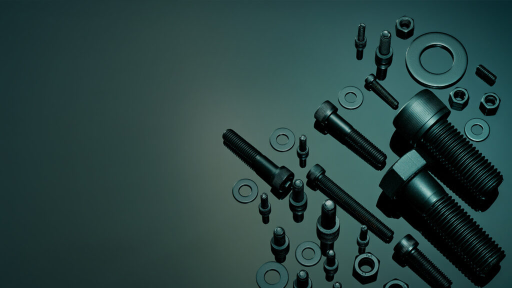 Industrial fasteners on the ground